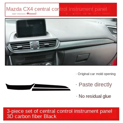 Interieurdecoratiesticker van koolstofvezel voor Mazda CX-4 2016-2021 Centrale bediening, versnellingspook, deurpaneel en raamschakelaar