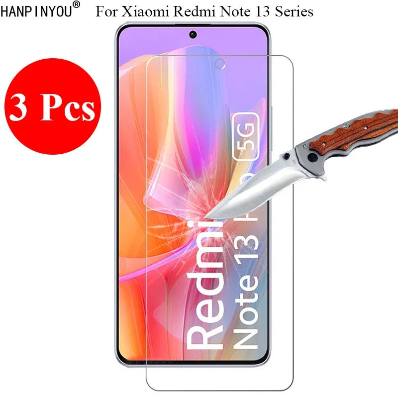 3 Pcs/Lot 9H 2.5D Tempered Glass Screen Protector For Xiaomi Redmi Note 14 13 13R Pro 4G 5G Protective Film + Clean Tools