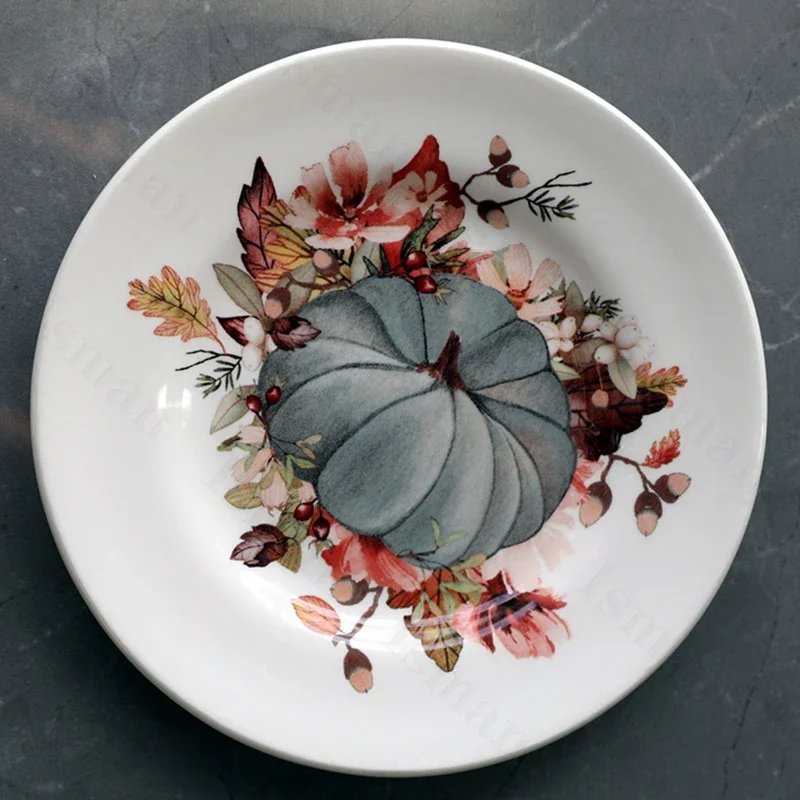 American Style Ceramic Dinner Plate Creative Pumpkin Series Dining Room Christmas Dinner Dishes Plate Western Food Steak Plates