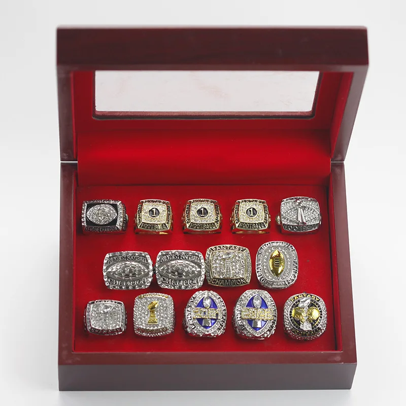 14PCS Fantasy Football Rings 2010 to 2023 Championship Rings Collection FFL Championship Trophy Gift With Display Box
