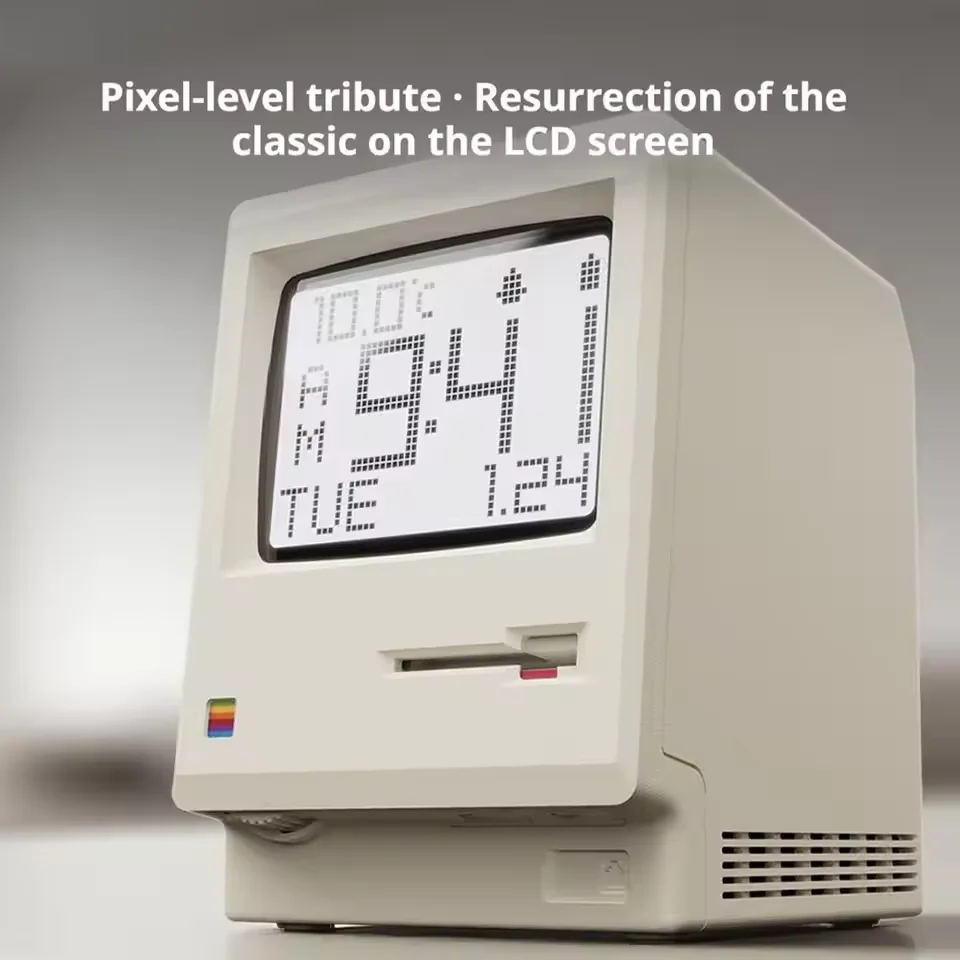 

Maclock Retro Alarm Clock Creative Wake Up Artifact Students Desktop Decor Electronic Clock Computer Keyboard Accessories Gift
