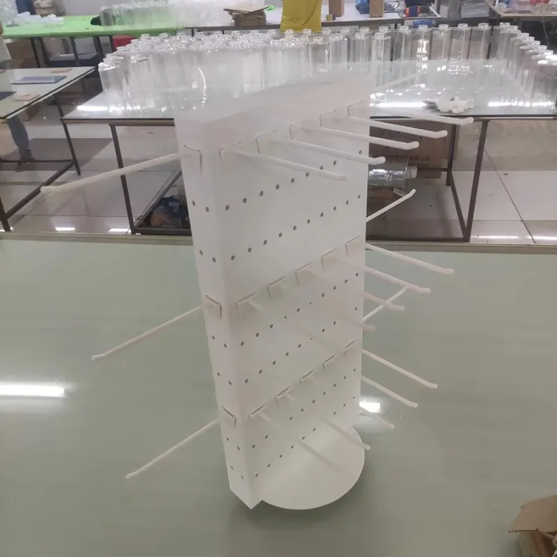 Bidirectional rotating acrylic nailboard display stand table for hanging items