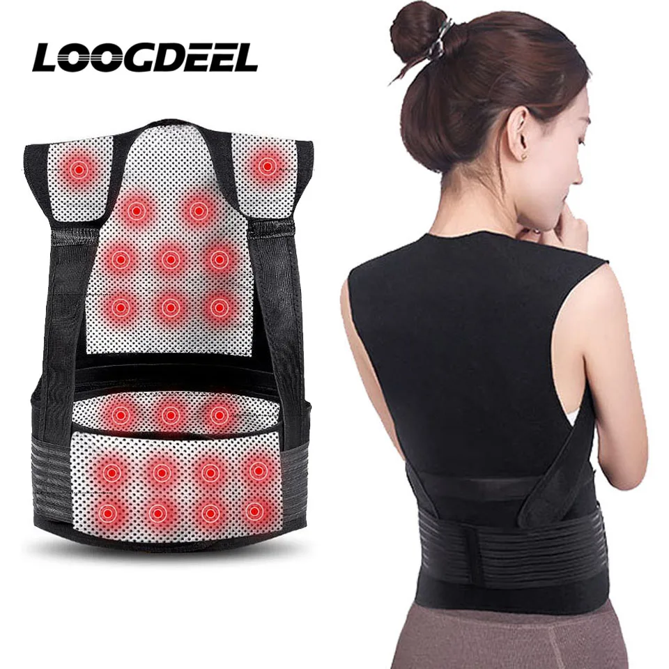 LOOGDEEL Self Heating Vest Shoulder Protection Shirt Back Support Warm Camisole Magnetic Therapy Waist Shoulder Guard Women Men