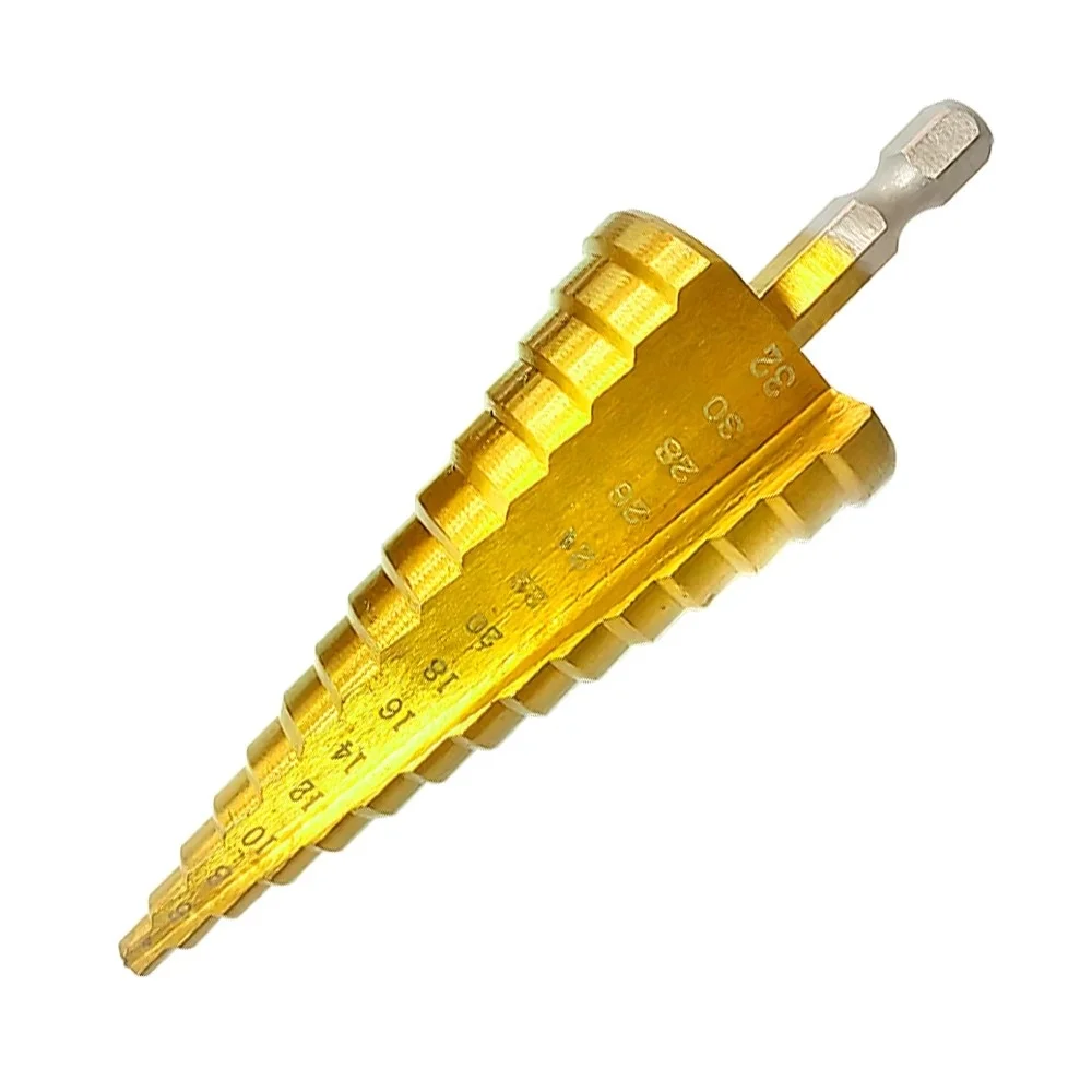 Hexagonal Handle Ladder Drill Titanium Coating Pagoda Drill Bit Set Three Piece Set Step Drill Bit High Speed Steel Wood Drill view 3