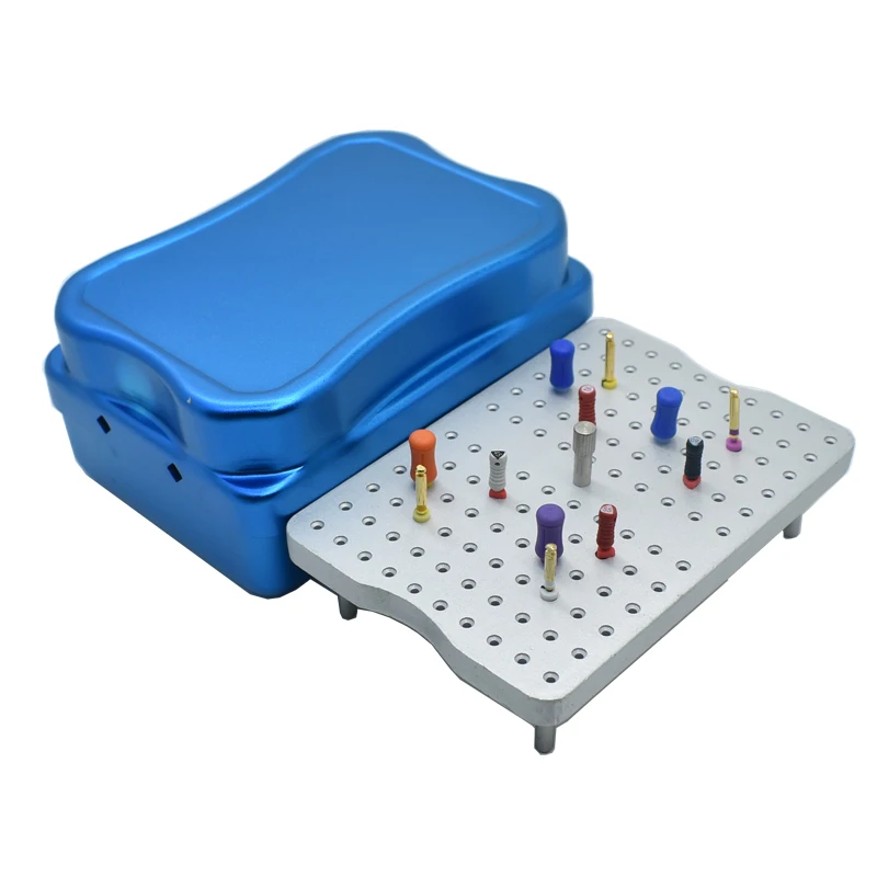 Dental 120 Holes Disinfection Endo Files Holder Box Autoclave Sterilizer Case Burs For Oral Care Tools Random Color