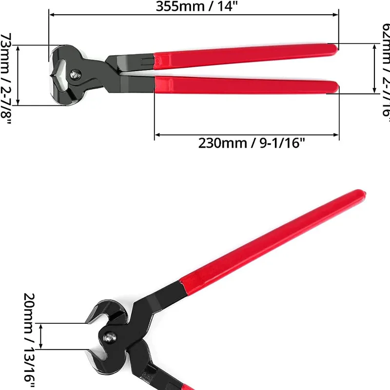 Horse Hoof Nipper Trimmer, ferradura Alicate, ferramentas de corte do cavalo, suprimentos equestres, 14in, Novo