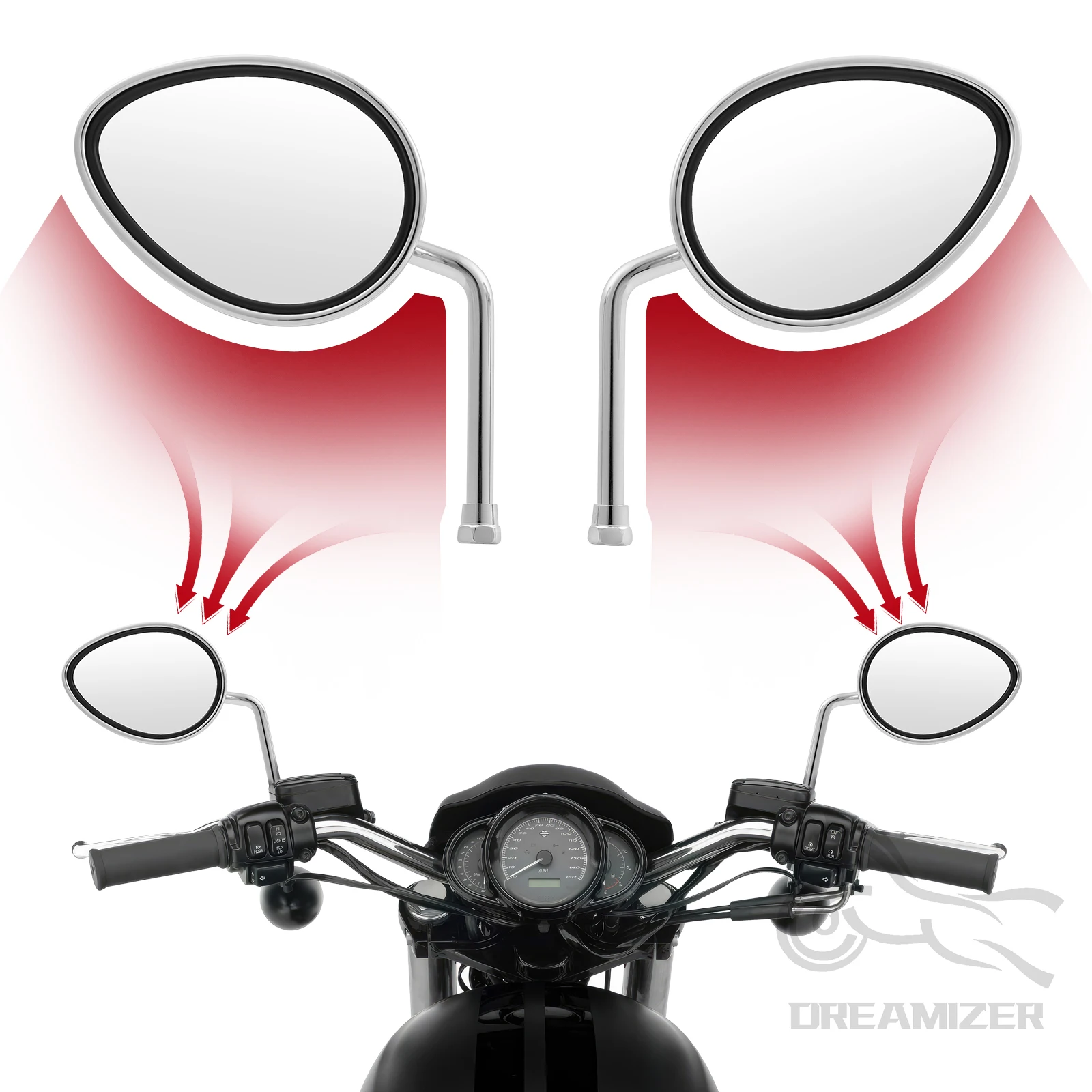 2PCS Motorcycle Side Mirror Accessories Rear View Mirrors Fit For Indian Scout Bobber Sixty Chief Chieftain Roadmaster 2014-2024