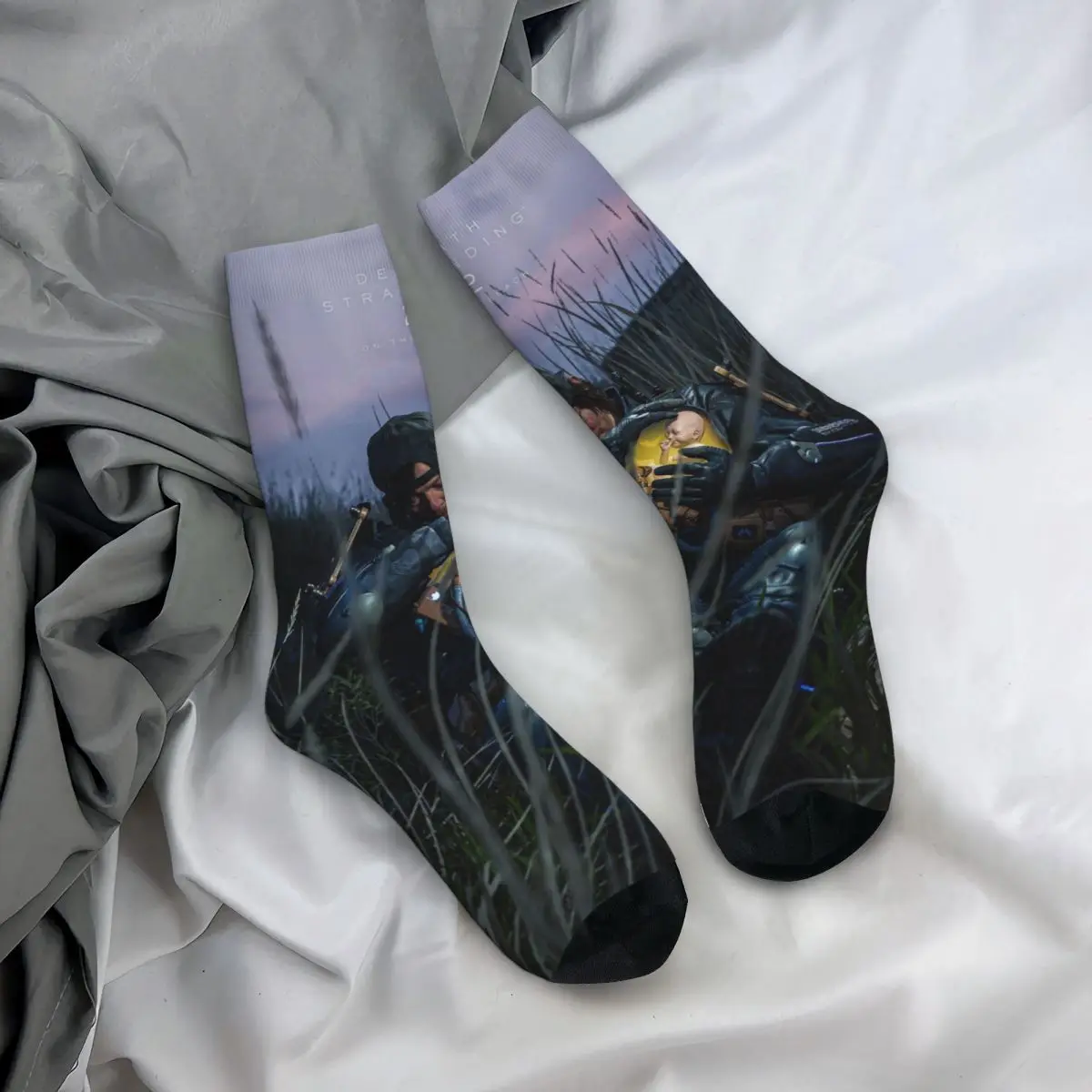 

Носки All Seasons Crew Stockings с принтом Love Death Stranding, модные длинные носки для мужчин и женщин, подарки на День святого Валентина