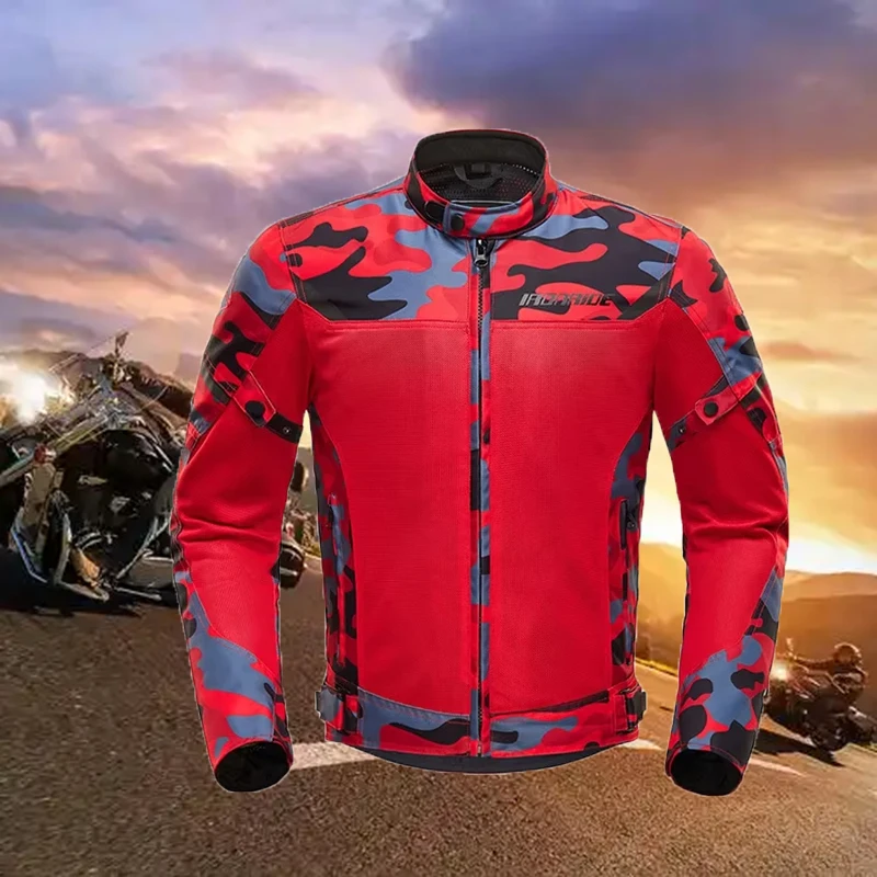Chaqueta de motocicleta reflectante liviana: malla de flujo de aire para accesorios de protección contra la clima caliente para hombres y mujeres