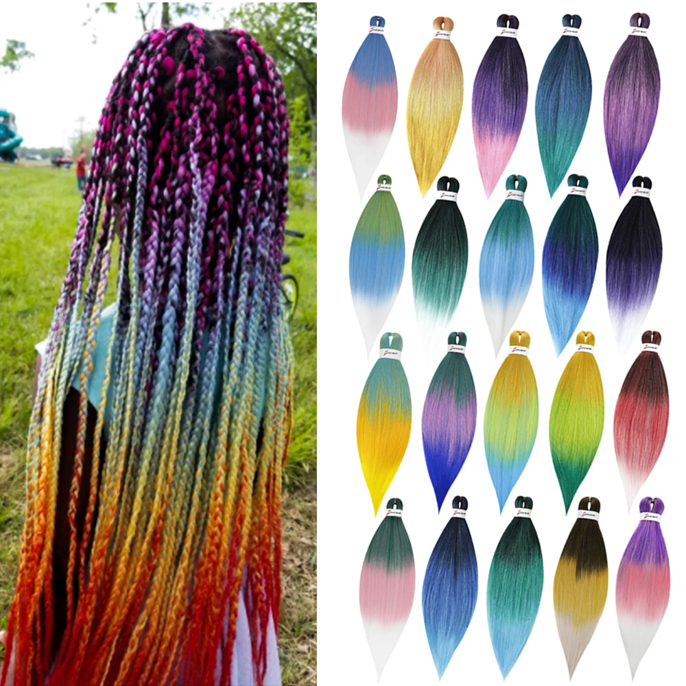 

Synthetic Yaki Straight Crochet Braids Hair Extensions Pre Stretched Crochet Braids Hair Wholesale 24" Jumbo Braiding Hair