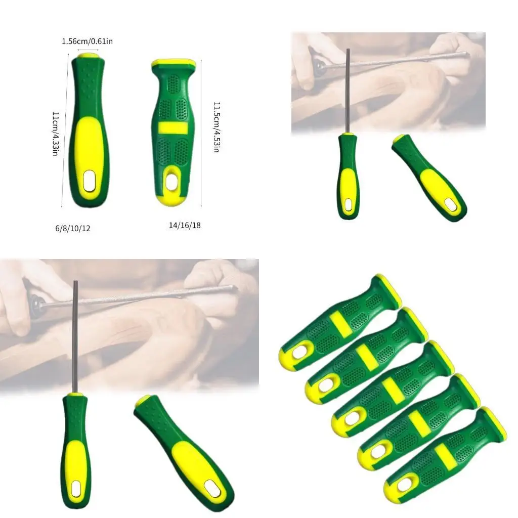 

652F 5Pcs File Handle Rubber File Handles Ergonomic Rubber File Handle Replacement