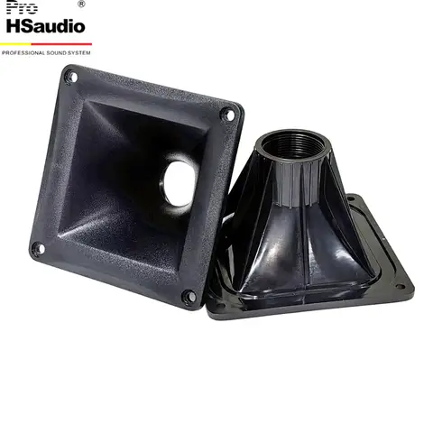 PROHsAudio 4 인치 사각형 플라스틱 트위터 혼 HF 압축 드라이버 스레드 목구멍 DIY 115x115x74mm