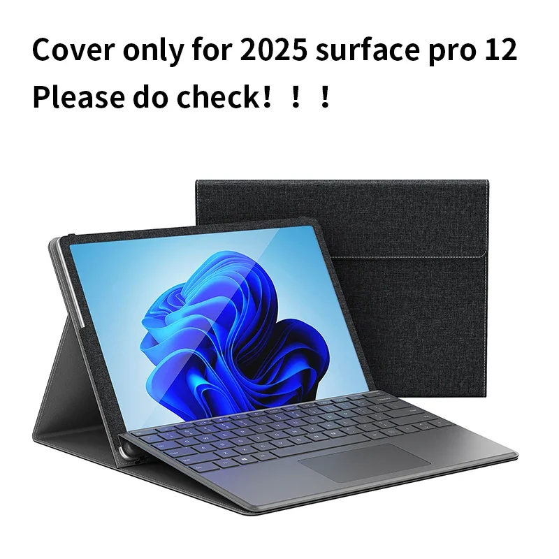 

Чехол для планшета Microsoft Surface Pro 12 (2025) Защитная сумка (модель: 2110) Корпус из искусственной кожи Аксессуары Многоугольный чехол-подставка