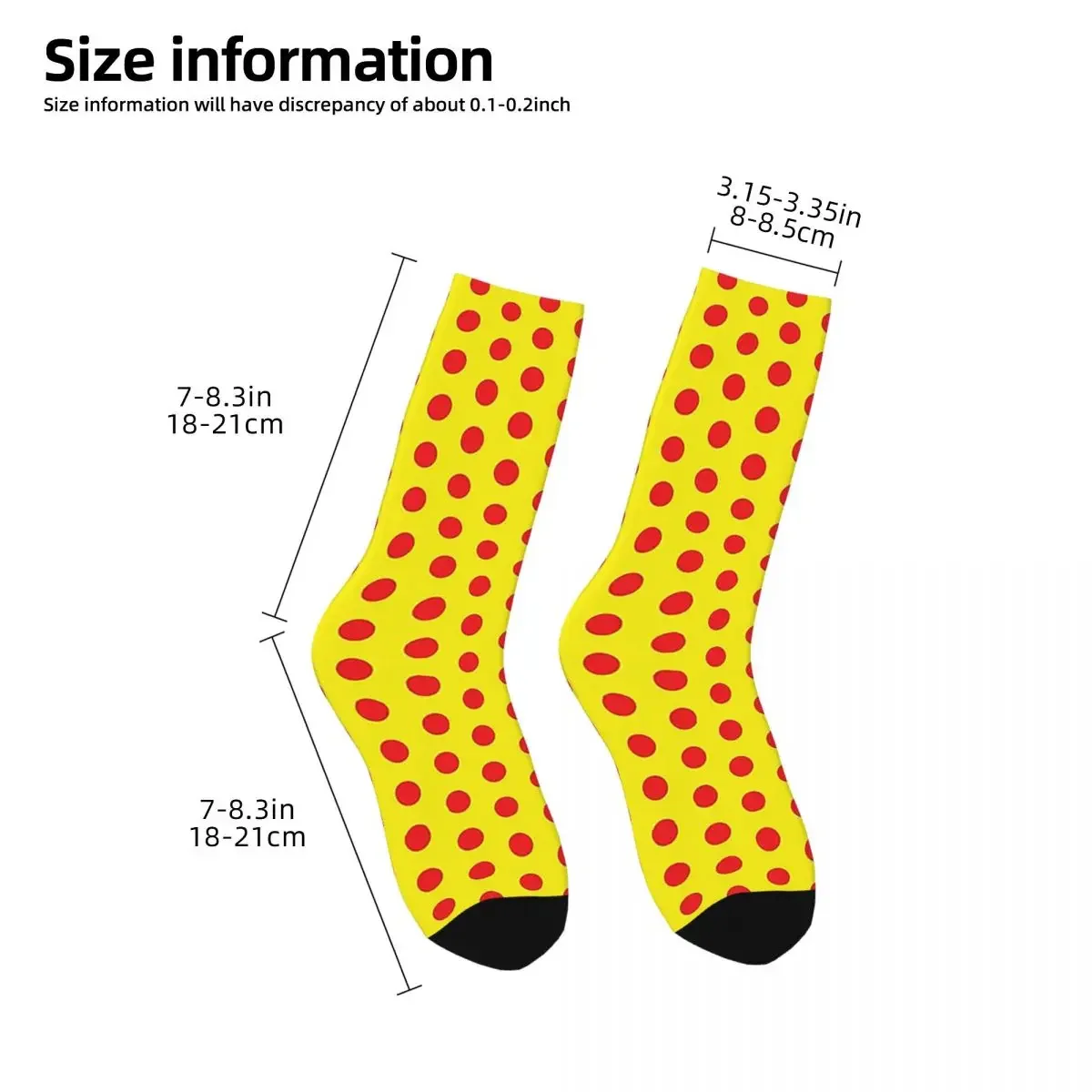 Classic Red And Yellow Polka Dot Pattern Socks Sweat Absorbing Stockings All Season Long Socks for Man's Woman's Christmas Gifts