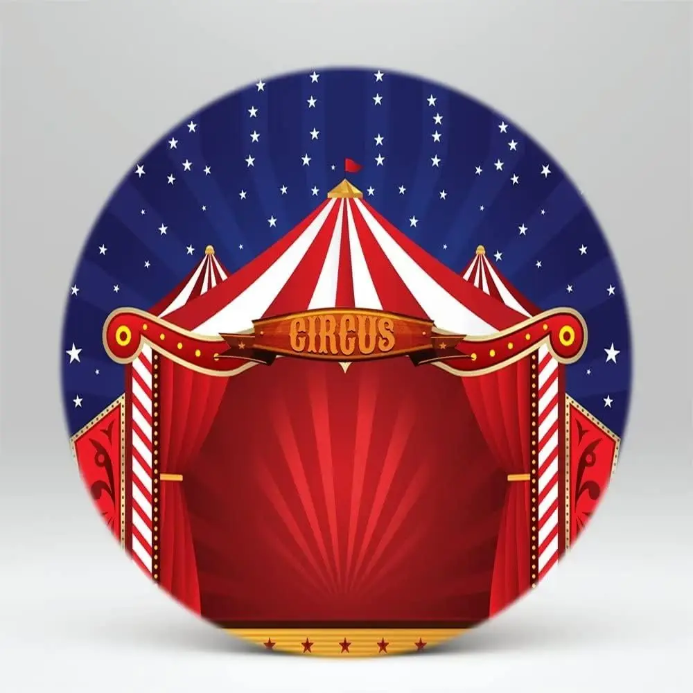 Round Backdrop Covers Carnival Circus Tent Fiesta Birthday Party Supplies Circle Background Baby Shower Cake Table