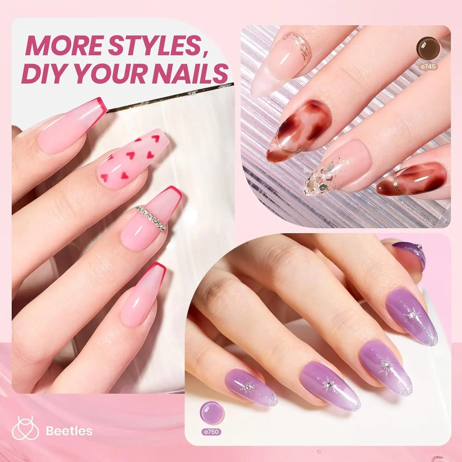 Conjunto de esmaltes em gel 53 peças, gelatina de 36 cores e olho de gato com base/casacos superiores e ferramentas para manicure doméstica