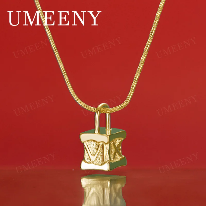 

Charm 925 Sterling Silver 18K Gold 16-30 Inch Delicate Square Pendant Necklace for Women, Fashionable Gift Accessory