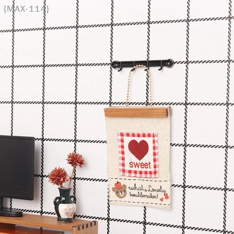 {MAX-114} حقيبة تخزين جدارية صغيرة لبيت الدمى 1/12، جيوب معلقة لتزيين المشهد الصغير ودعائم الصور