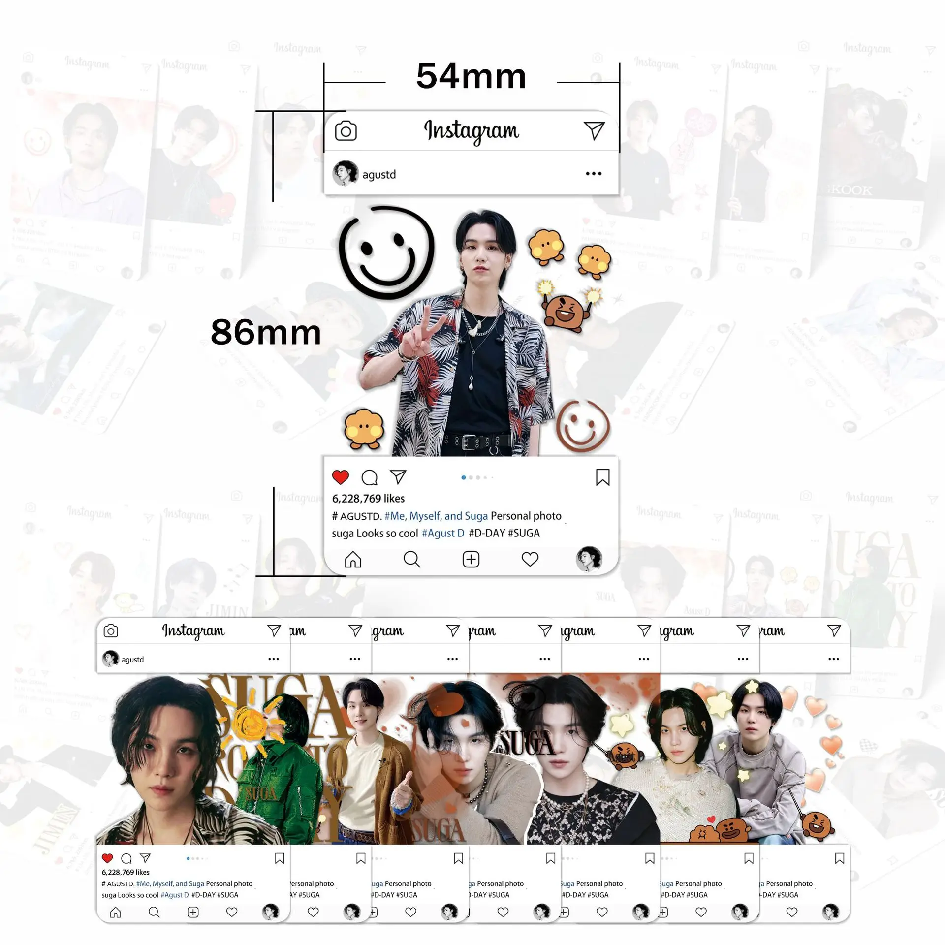 8pcs/Set Kpop Me Myself transparent photo cards boys idol HD lomo cards for fans to collect gifts