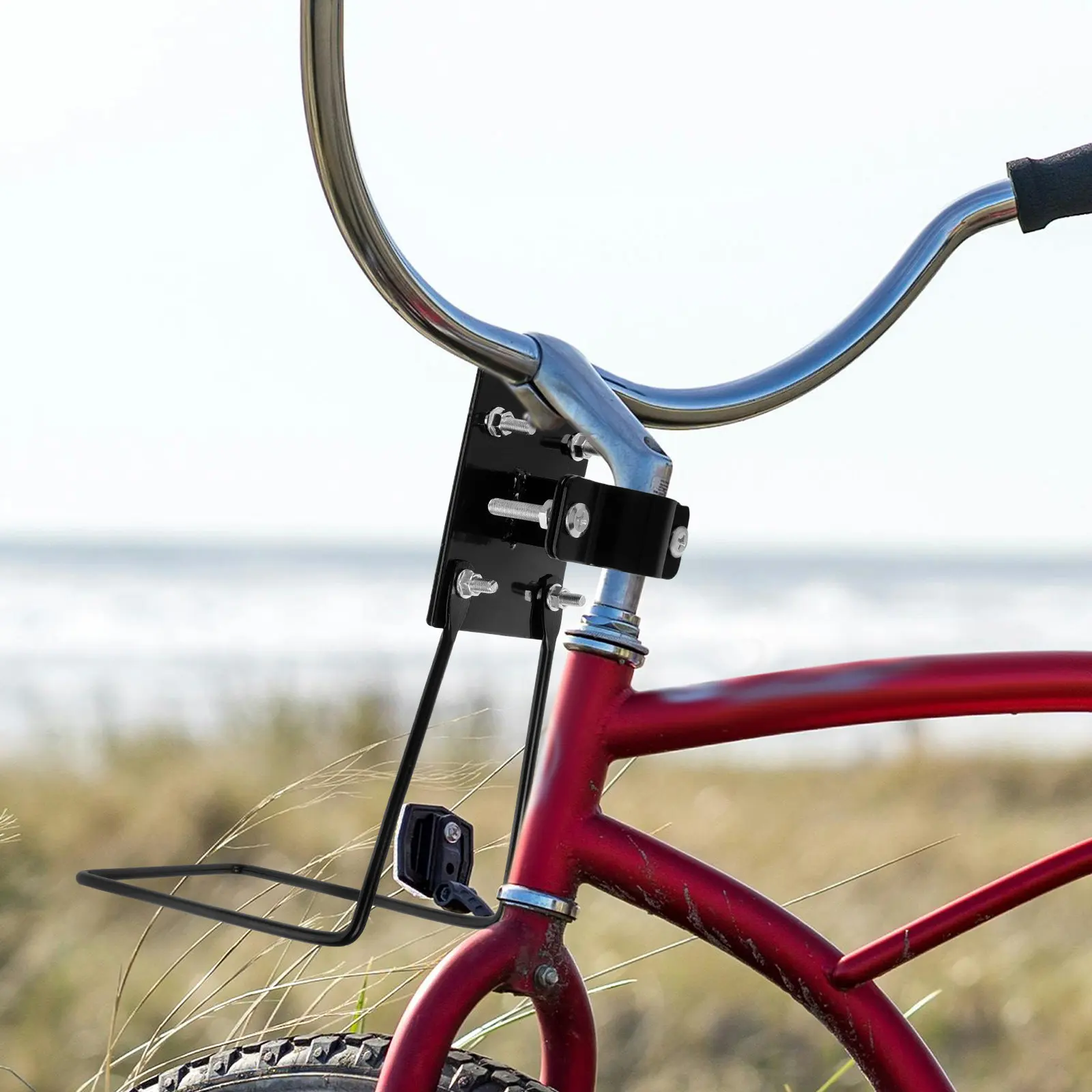 

Front Bicycle Rack Iron Bike Front Accessory Heavy Duty Basket Bracket for Cycling Commuting Travel Secure Cargo Storage