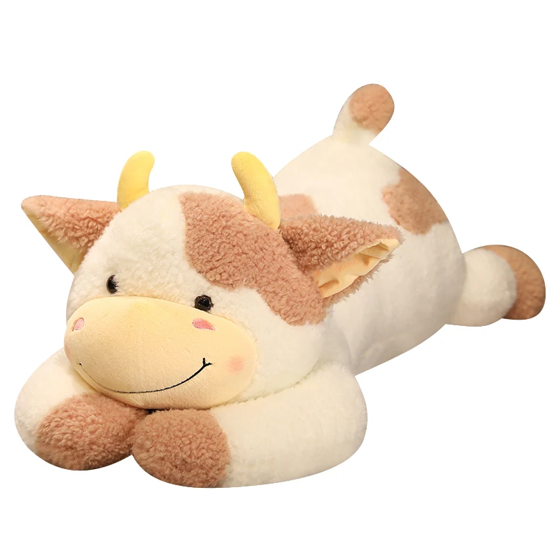 90cm/110cm Lovely Milk Cow Plush Toys Cartoon Stuffed Animal Cattle Dolls Sleeping Pillow For Baby Girls Birthday Gifts