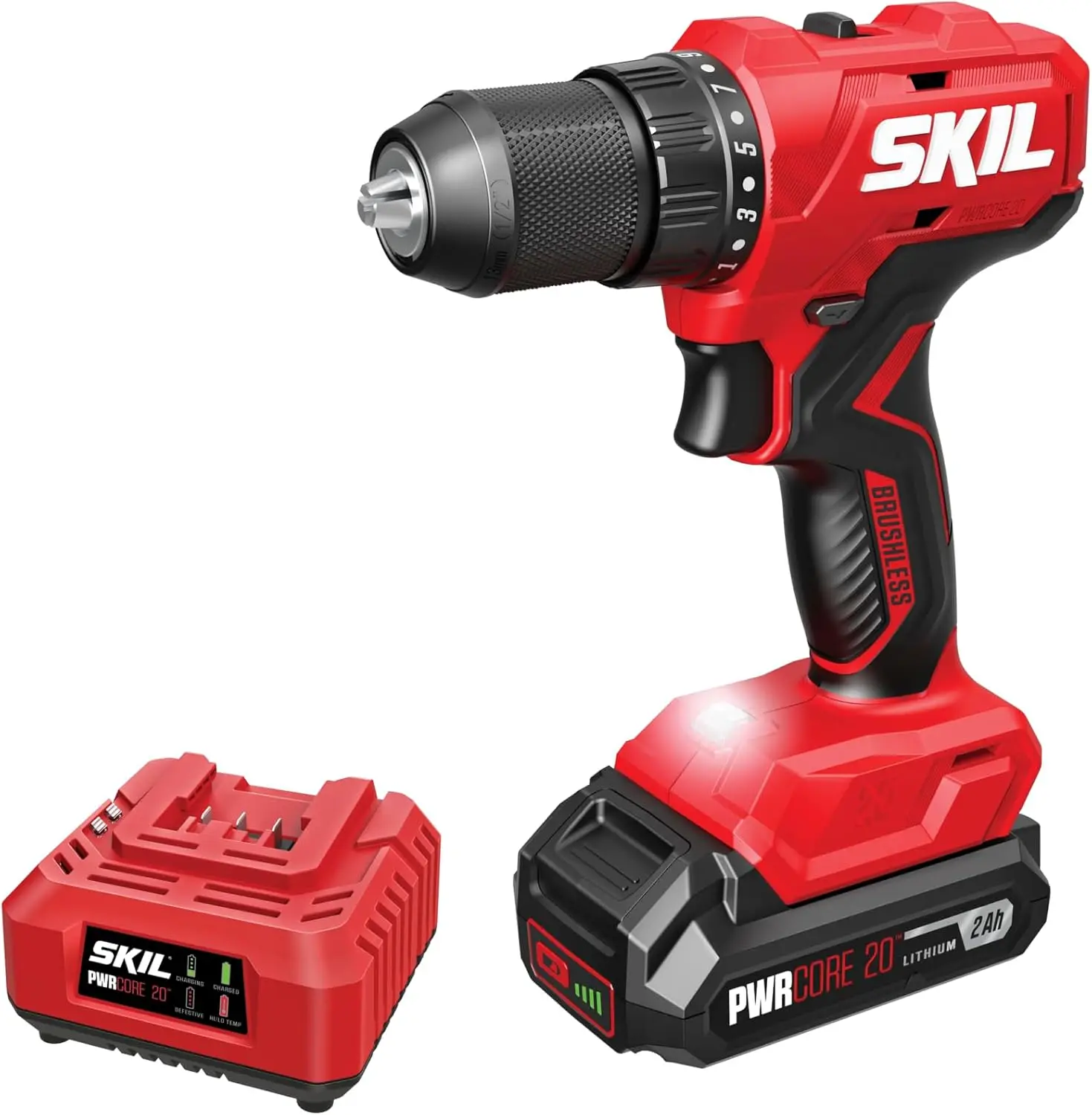 

Brushless 20V 1/2" Drill Driver Kit Including 2.0 Ah Battery and Charger-DL6280B-10