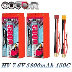 CODDAR 7.6V 5800mAh 2S 150C HV bateria LIPO do ustawiania śmigłowca kanałowego puszczania samolotów wieloosiowego modelu z akumulatorem XT30/T dronów