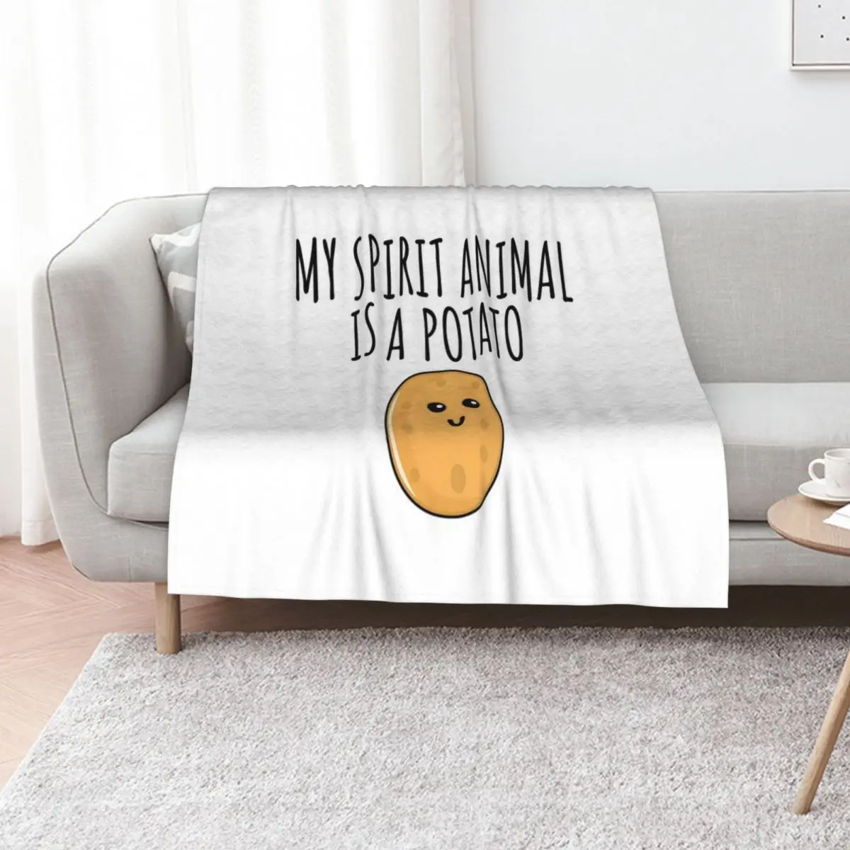 

My Spirit Animal Is A Potato Throw Blanket Flannel Decorative Beds Giant Sofa Softest Blankets