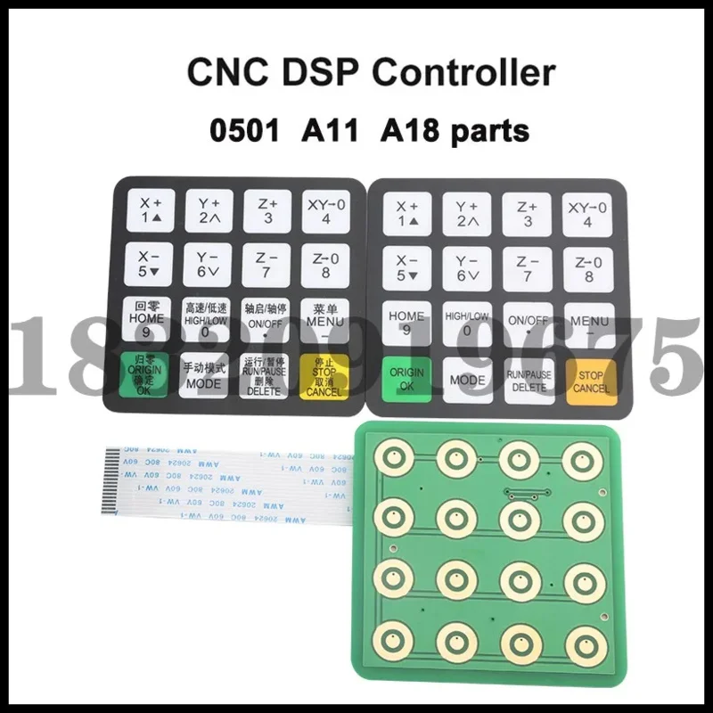 ЧПУ Richauto A11E/S A18E/S DSP 0501 Ручка Кнопка Пленка Кнопка Корпус и дисплей Детали деревообрабатывающего гравировального контроллера