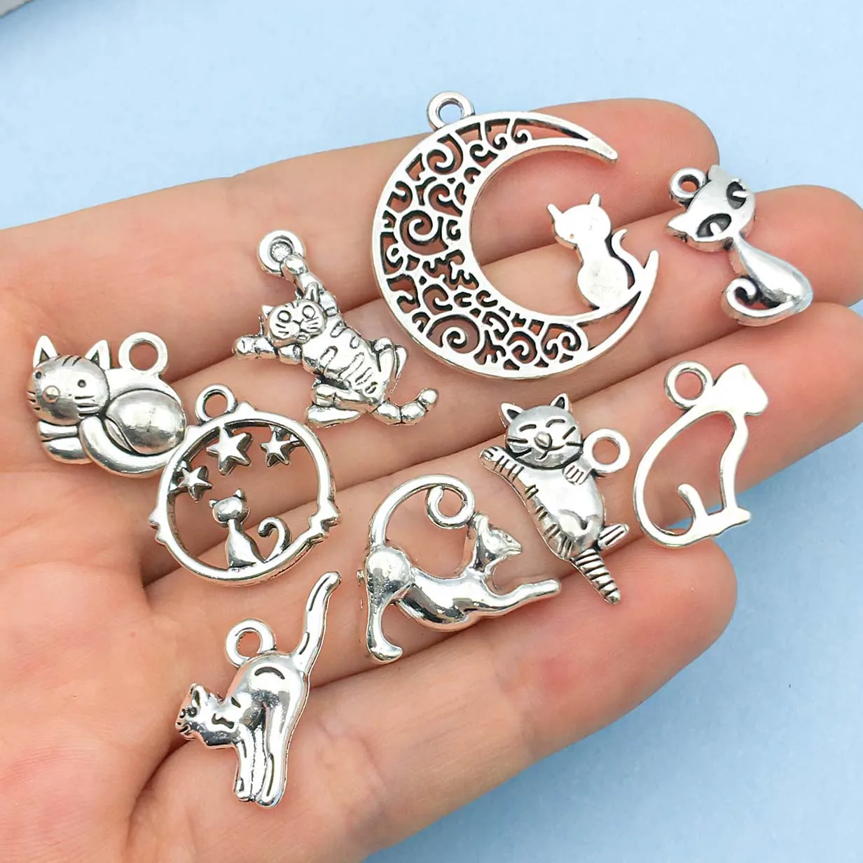 24Pcs Antique Silvery Alloy Pendant Animal Cat Charms Use For Jewelry Making Findings Crafting Accessory For DIY Necklace Bracel image 4
