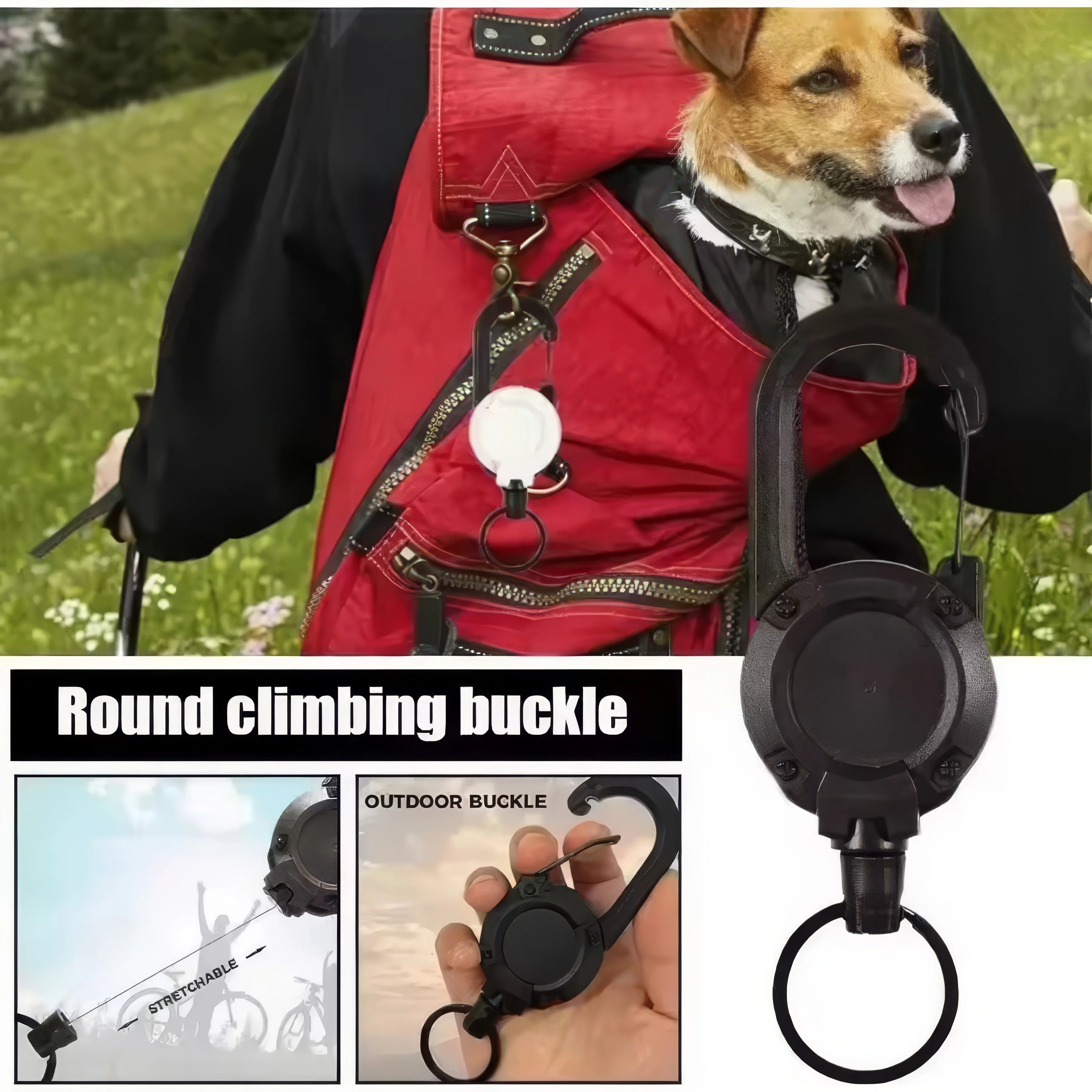 1 Black Retractable Keychain, Durable Portable Key Holder, Suitable for Car Keys, Houses, Offices, Professionals - Detail 1