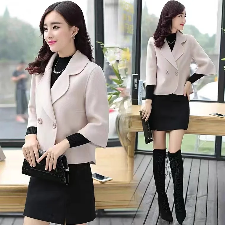 

Blazer Oversize Women Women'S Summer Suit Lightweight Closure Wild Outercoat Mid Length Deep Cinched Professional Overcoat