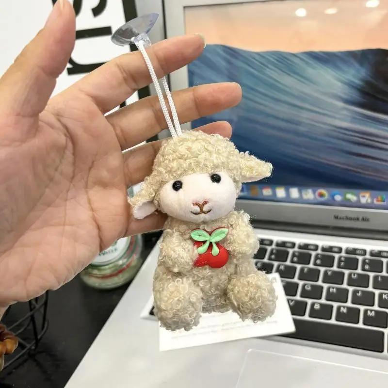 2027 Chinese Zodiac Lamb Plush Keychain Soft Fluffy Curly Sheep Pendant for Bag Decor New Year Gift
