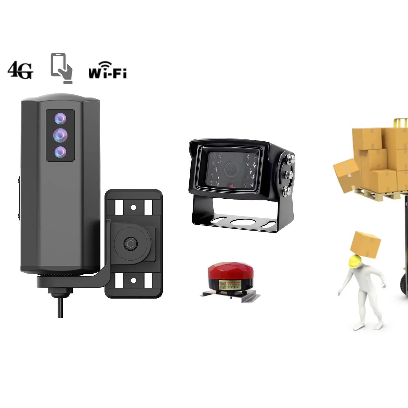 AI Forklift 4G GPS WIFI AI Dashcam يدعم حالة السائق والكشف عن المشاة #1
