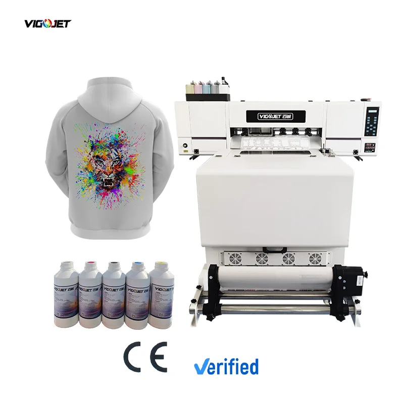 A1 24inch 60cm DTF printer T shirt dual heads i3200 XP600 with Built-in air purifier