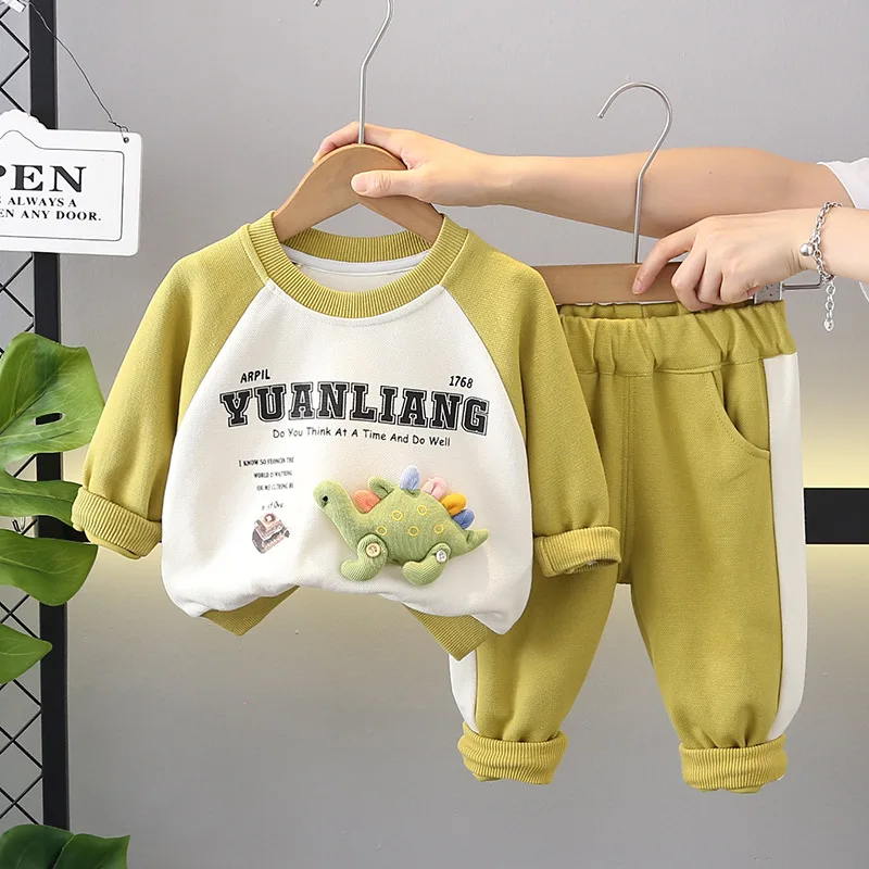 

Toddler Boys Fall Outfits 2024 Autumn Baby Boy Clothes 1 to 5 Year Casual Long Sleeve T-shirts and Pants for Kids Girls Suit Set