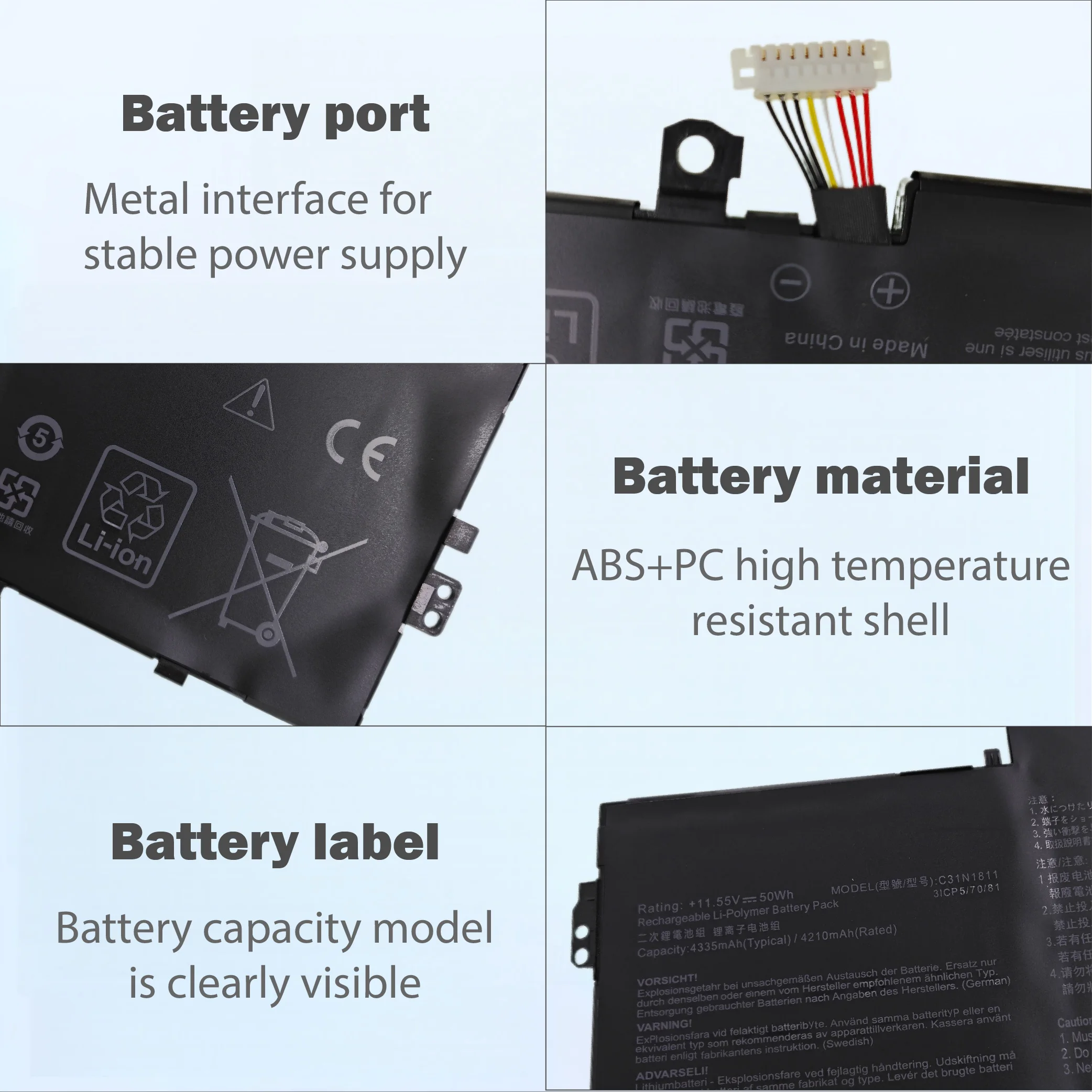 C31N1811 Quick Charge Replacement Laptop Battery for Asus ZenBook 14 UX433 Deluxe14 Compatible with 0B200-03080000 3ICP5/70/81