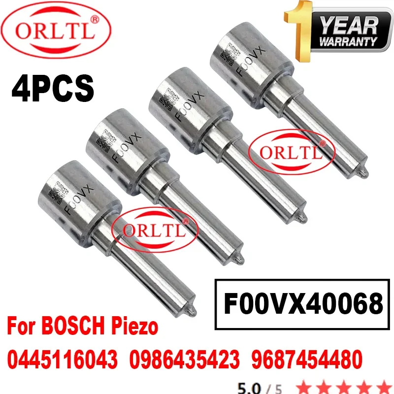 4PCS F00VX40068 FOR BOSCH PIEZO 0445116043 0986435423 9687454480 For Jaguar XF 2.2d Land Rover Discovery Commmon Rail Nozzle