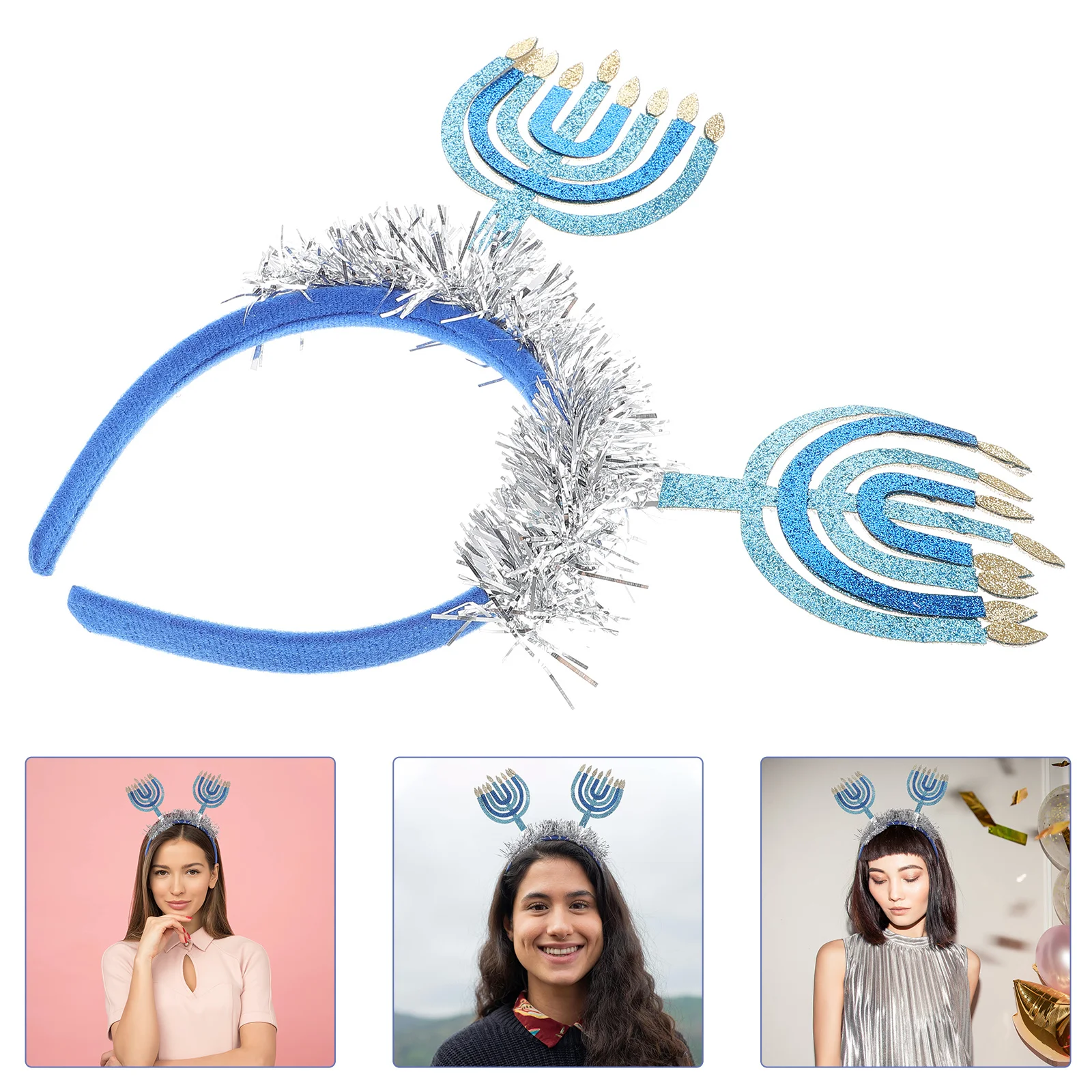 

Decorative Hanukkah Headdress Festival Headband for Parties and Holiday Gatherings Headwear Accessory Hanukkah Themed Headwear