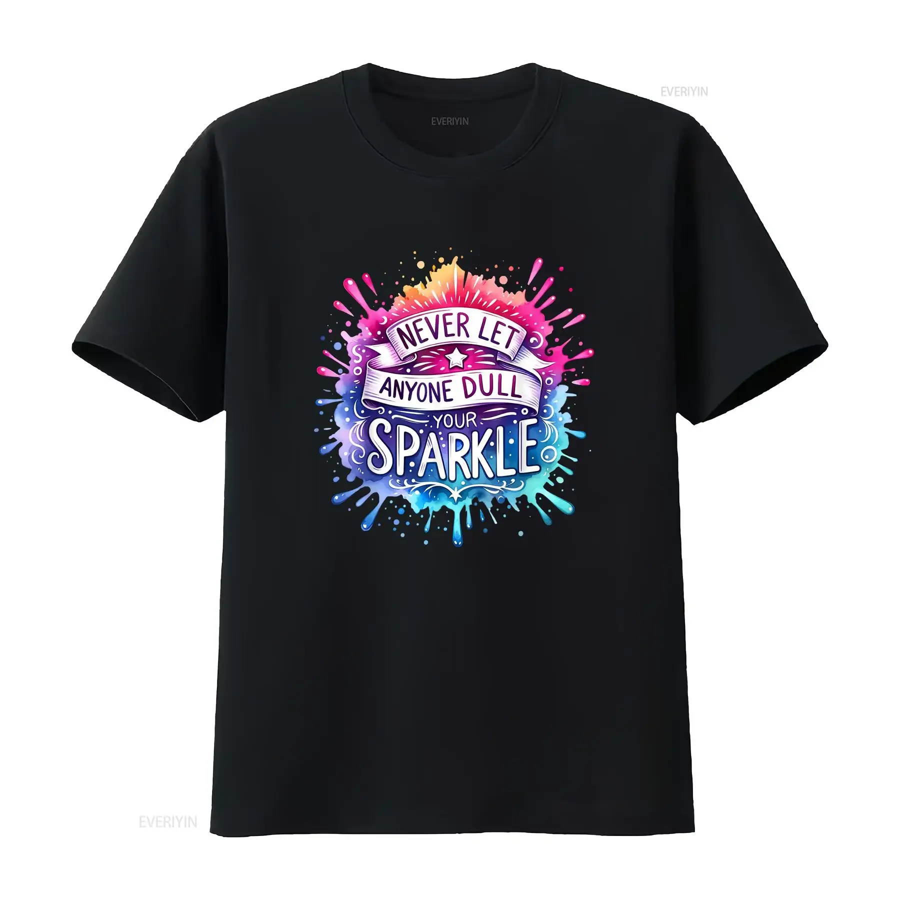 Ladies' casual T shirt never let anyone dim your radiance with a printed pattern vintage Washed Slightly Soft designer clothes