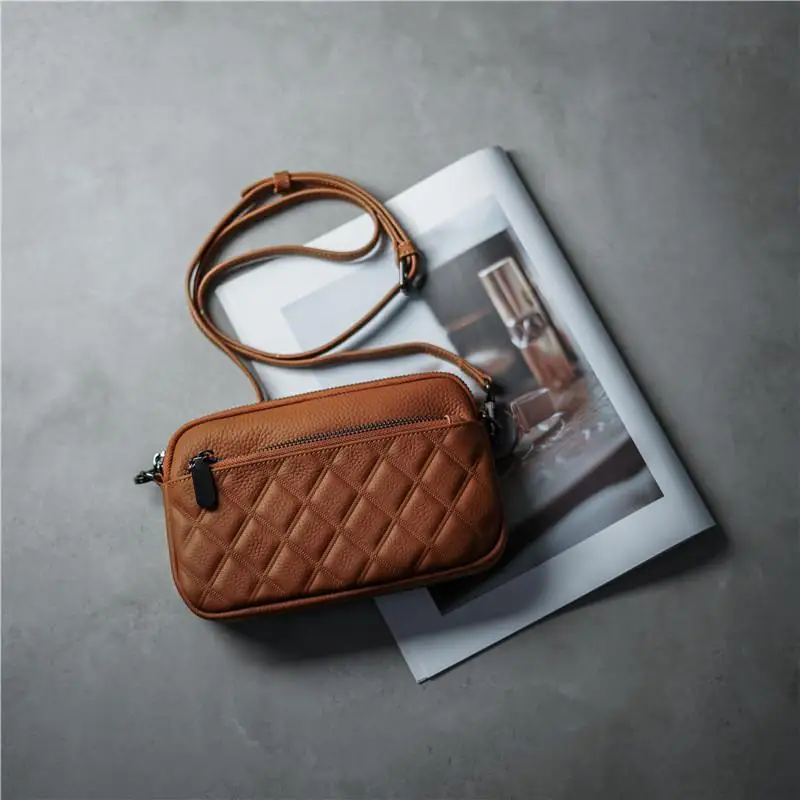 

Faionable Diamond Pattern Leather Handbag Women's Crossbody oulder Bag Mom's Phone Bag New Sle Small Square Bag