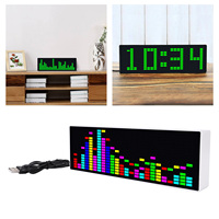 LED Music Spectrum Display 5V 8 Brightness Modes 3 Alarm Clocks Electronic Clock 384 RGB LEDs 84 Dynamic Effects for Game Room