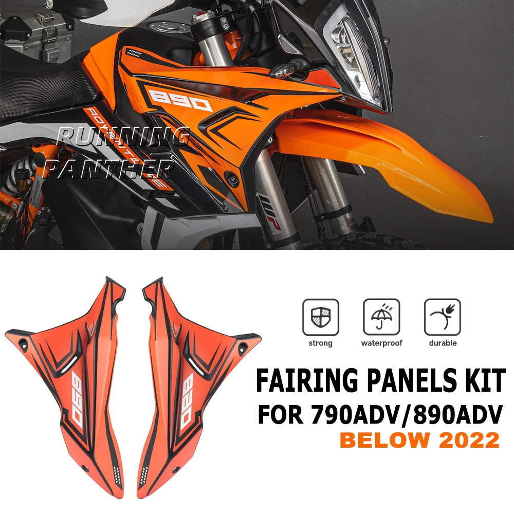 For 790 890 ADV Adventure R S 2022 and Before Year Motorcycle Front Fairing Side Panels Wind Deflector Windscreen Plate Cover