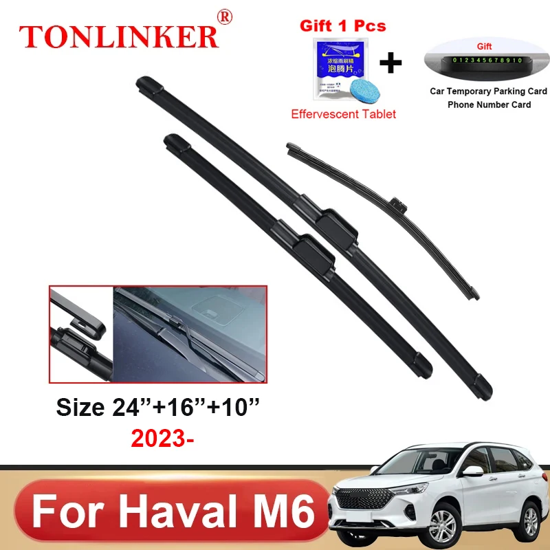 TONLINKER Car Wiper Blades For GWM Haval M6 2023 SUV 1.5MT 1.5CVT Car Accessories Front Windscreen Wiper Blade Brushes Cutter