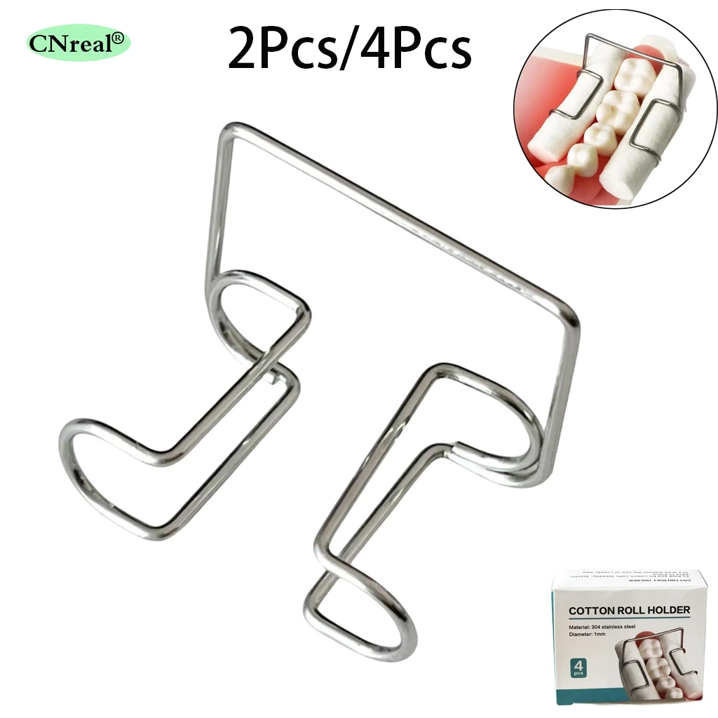 

2Pcs/4Pcs Dental Cotton Roll Holder Clip Sterilizable Stainless Autoclavable Dentist Holder Orthodontic Dentistry Lab Supplies