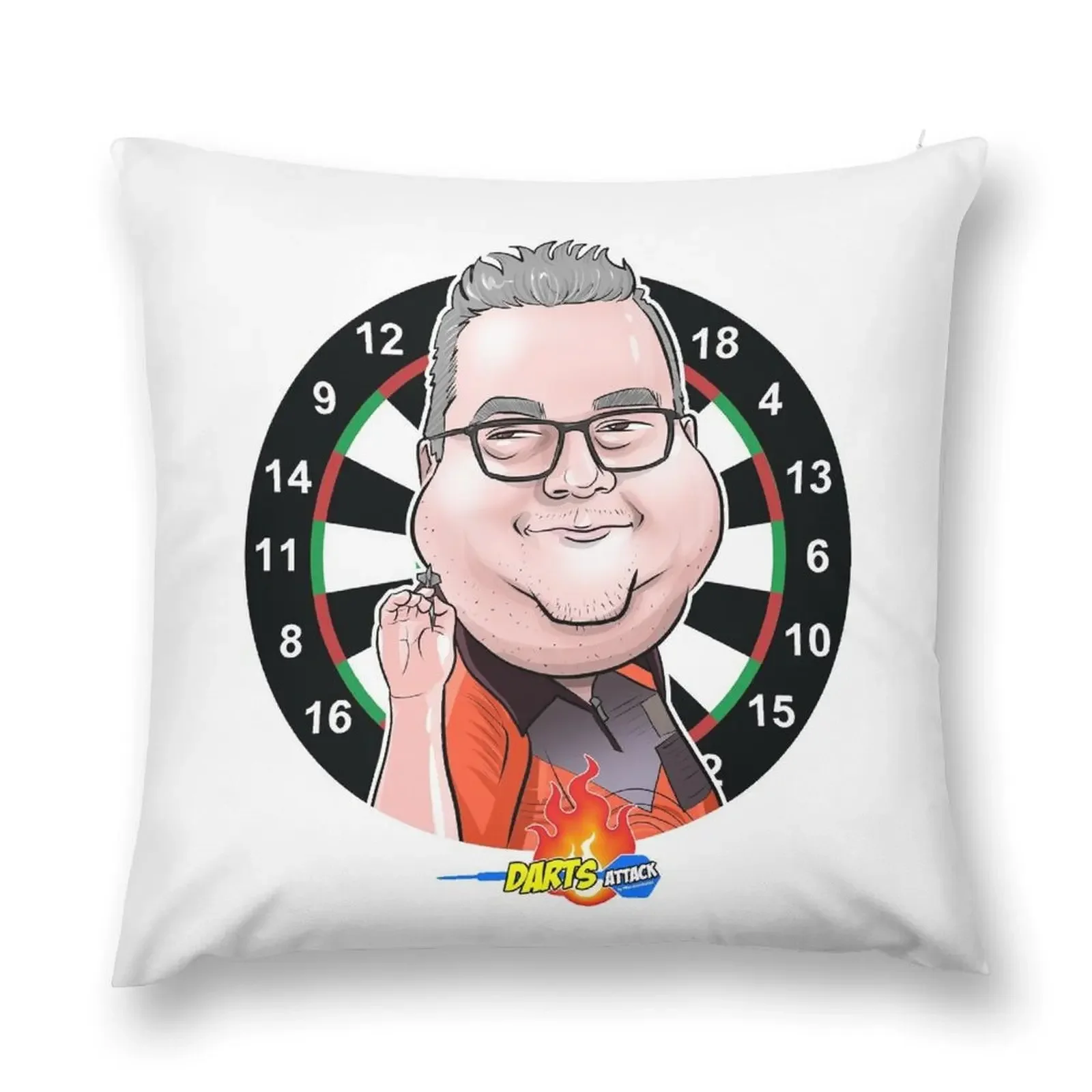 Caricatura Stephen Bunting by Darts Attack Throw Pillow Sofa Pillow Cover luxury sofa pillows Christmas Covers pillow