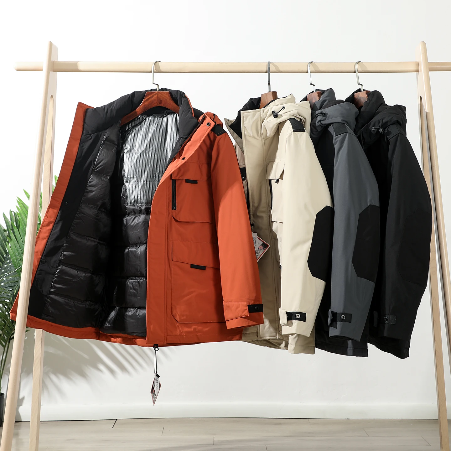 

aphene Thiened Men's Outdoor Casual down Jaet Windproof Waterproof Warm Hooded Faionable Winter Polyester Fiber Du ...