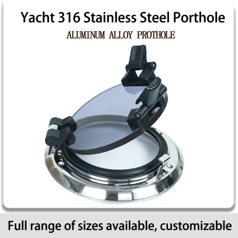 316 Stainless Steel Round Porthole Window Yacht RV Boat Hatch with Tinted Acrylic Glass Waterproof Marine Hardware Multiple Size