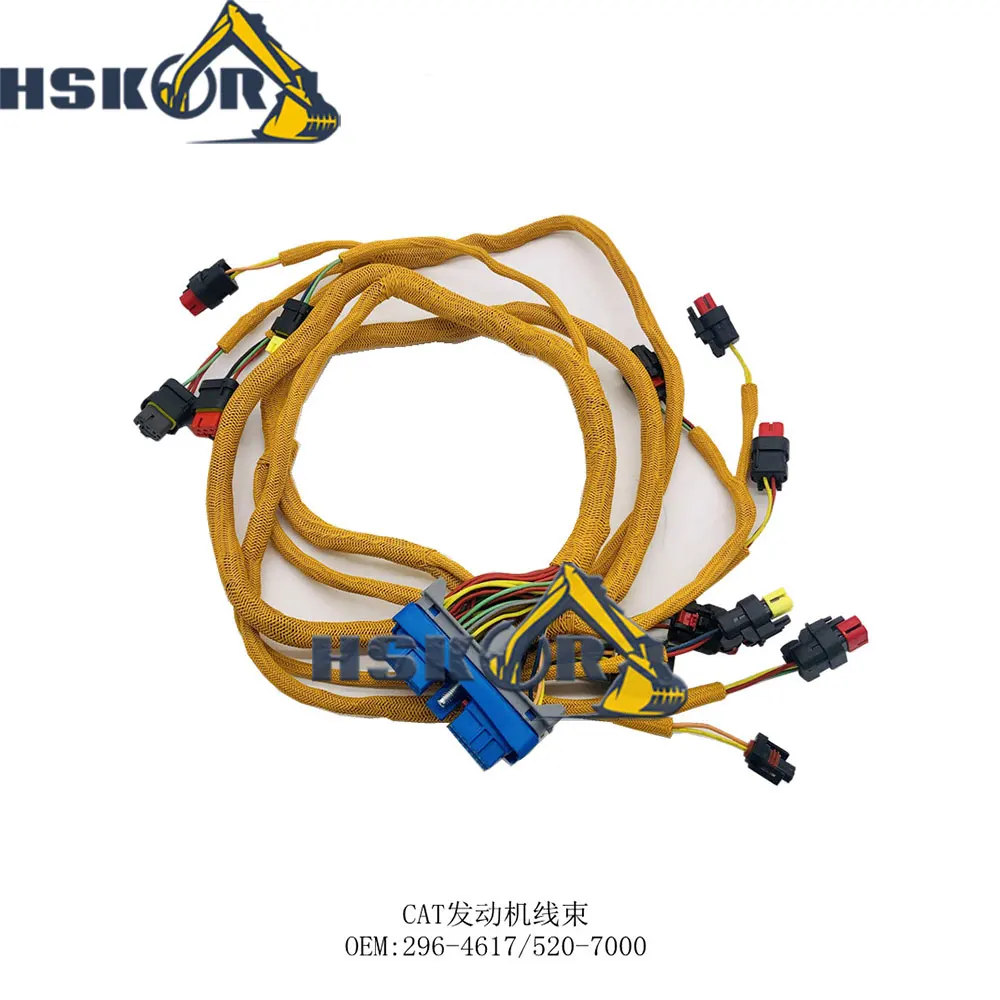 

296‑4617 520‑7000, Engine Wire Harness Durable Wear Resistant for CAT 320D 323D