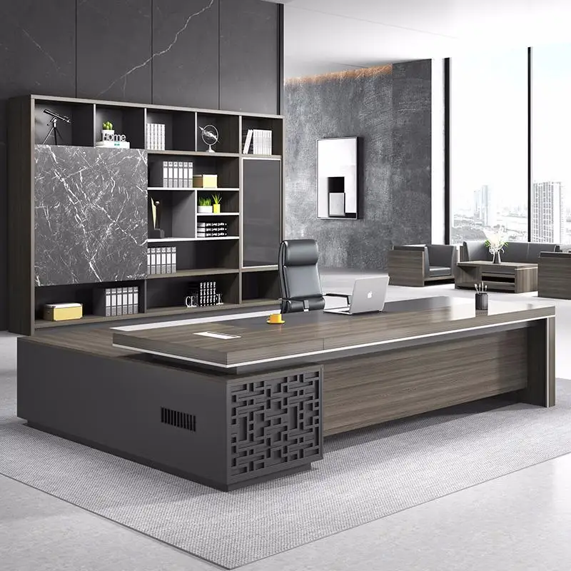 Desk boss table simple modern president table office furniture Guangdong light luxury manager big class desk supervisor table